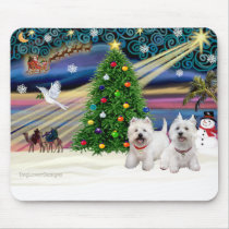 Christmas Magic West Highland Terrier (two) Mouse Mat