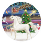 Christmas Magic - White Arabian Horse Round Sticker