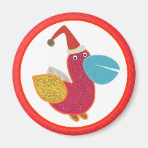 Christmas Magnets Key Chains Buttons: Pelican