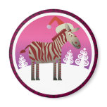 Christmas Magnets Key Chains Buttons: Zebra