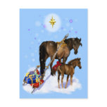 Christmas Mare and Baby Postcard
