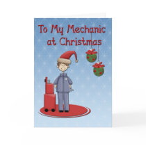 Christmas Mechanic Greeting Greeting Cards