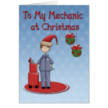Christmas Mechanic Greeting Greeting Cards