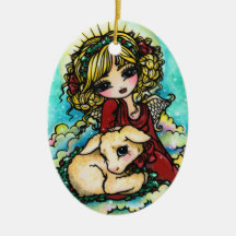 Christmas Miracle Angel Art by Hannah Lynn Christmas Ornaments
