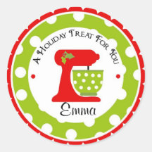 Christmas Mixing Bowl wit Polka Dots Sticker