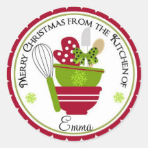 Christmas Mixing Bowls and Baking Mit Stickers