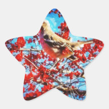 Christmas Mockingbird Star Sticker