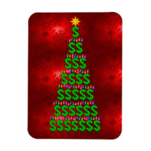 Christmas Money Tree Rectangular Magnets