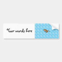 Christmas monkey blue snowflakes bumper stickers