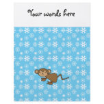 Christmas monkey blue snowflakes flyers