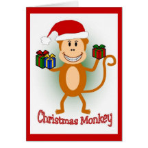 Christmas Monkey Card