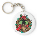 christmas moose wreath design keychains