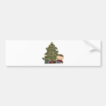 christmas morning boy  tot 1 bumper sticker