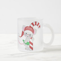 Christmas Mouse Candy Cane Coffee Mugs