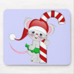 Christmas Mouse Candy Cane mousepads