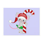 Christmas Mouse Candy Cane postcards