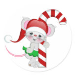 Christmas Mouse Candy Cane stickers