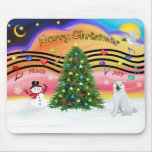 Christmas Music 2 - Akita Inu (white) mousepads