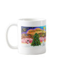 Christmas Music 2 - Akita Inu (white) mugs