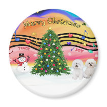 Christmas Music 2 - Bichon Frise (two)
