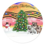 Christmas Music 2 - English Bulldogs (three) stickers