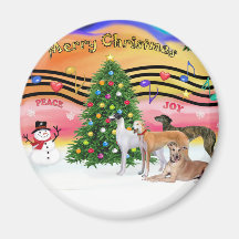 Christmas Music 2 - Greyhounds (four) Refrigerator Magnets