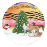 Christmas Music 2 - Greyhounds (four) stickers