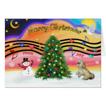 Christmas Music 2 - Lhasa Apso (R) Greeting Card