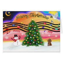 Christmas Music 2 - Poodle (Apricot Toy) Card