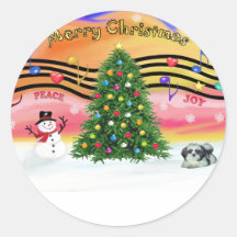 Christmas Music 2 - Shih Tzu (A) Stickers