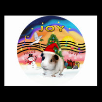 Christmas Music - Guinea Pig1 (hat) postcards