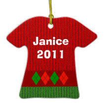 Christmas Name and Year 2011 Argyle Shirt Ornament