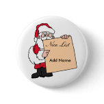 Christmas Name Tag Santa Claus Nice List buttons