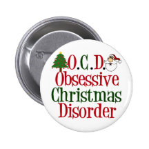 Christmas Obsession Pinback Button