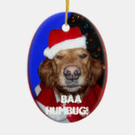 CHRISTMAS ORNAMENT GOLDEN RETRIEVER BAA HUMBUG!