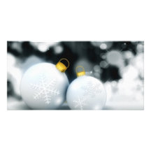 Christmas Ornaments Advent Ball Snow Photo Greeting Card