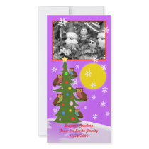 Christmas owl tree customized photo card