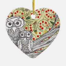 Christmas Owls 3 Ornament