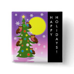 Christmas owls buttons