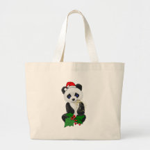 Christmas Panda Canvas Bags