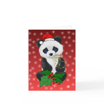 Christmas Panda Greeting Card