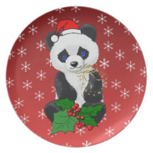 Christmas Panda Party Plates
