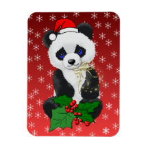 Christmas Panda Vinyl Magnets
