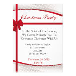 Christmas Party Classy Red Bow Invitation