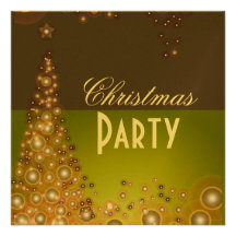 Christmas Party invitations, champagne bubbles