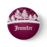 Christmas Party Name Tags Hot Pink buttons