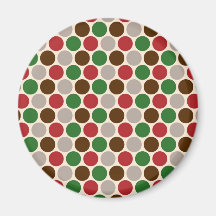 Christmas Party Polka Dots Refrigerator Magnet