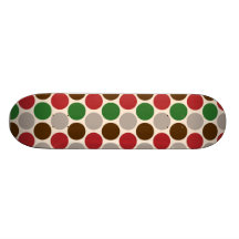 Christmas Party Polka Dots Skateboard