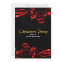 Christmas party red ribbons elegant stylish invitations