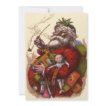 Christmas Party; Vintage Victorian Santa Claus invitations